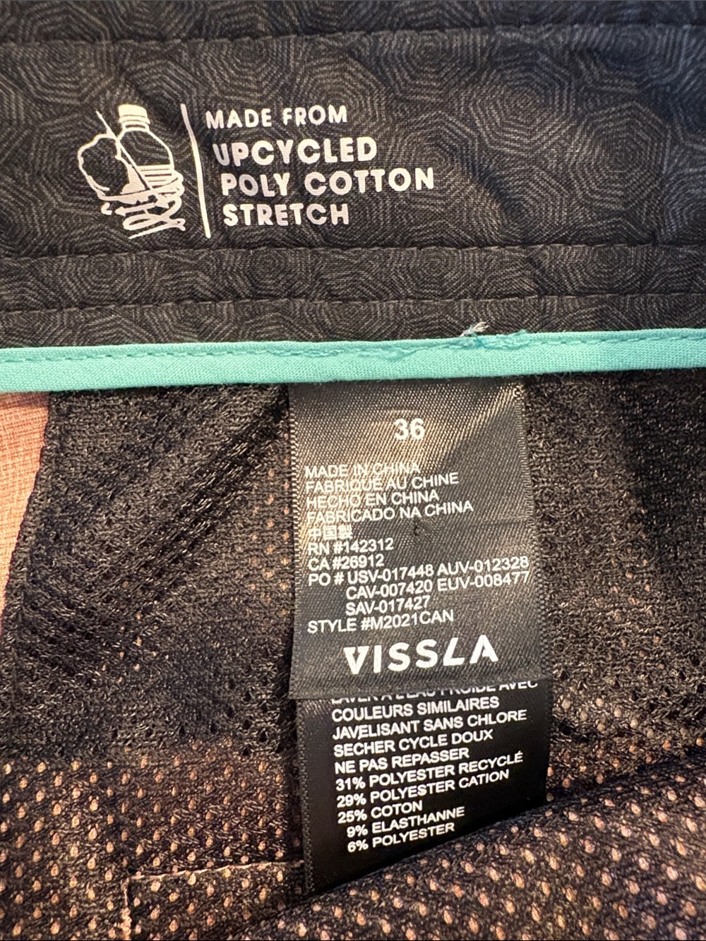 Vissla Canyons Hybrid 19” Walk Shorts ~ 36 ~ Rusty Red - Picture 6 of 10